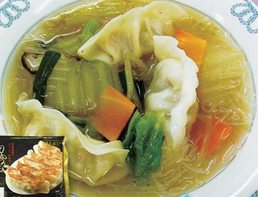 ④ 餃子スープ－「冷凍餃子とカップスープ」を利用して－
